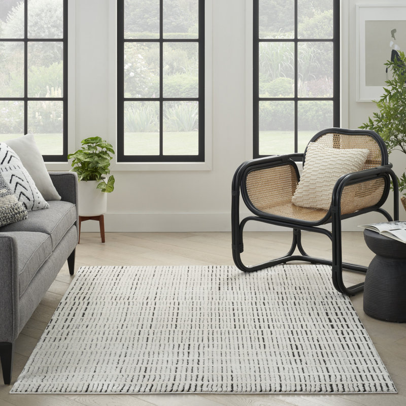 Geometric Indoor Rug, Rectangle 6'7" x 9'