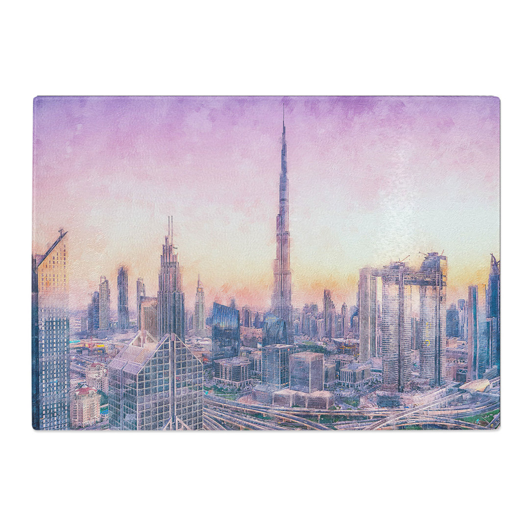 Tempered Glass Dubai Skyline Chopping Board