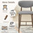 25" Counter Height Upholstered Bar Stool with Metal Frame, Curved Backrest and Footrest-430496438
