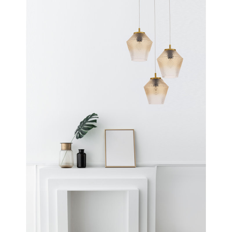 3 - Light Brass Gold Cluster Pendant
