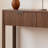Compact Brown Walnut Narrow Console Table With Drawers Open Shelf Easy Assembly For Small Home Spaces