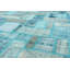 Tapis décoratif turquoise en laine noué à la main de conception unique 6 pi 11 po x 9 pi 9 po Bethenia