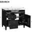Meuble-lavabo noir avec espace de rangement spacieux - Glissières de tiroir modernes de 36 po avec rangement polyvalent-1294758806