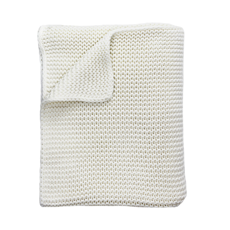 Maughan Knitted Throw Blanket, Natural