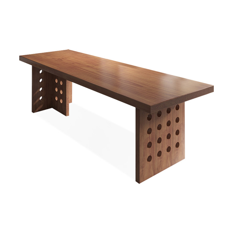 Bureau rectangulaire en bois massif brun clair