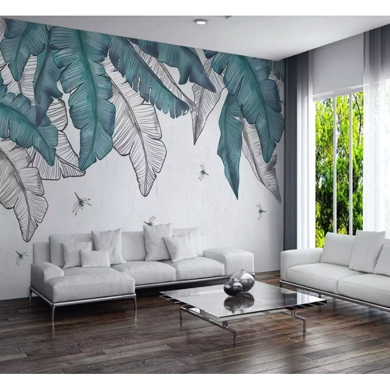Papier peint texturé amovible Banana Leaf, l 75 po x L 49 po