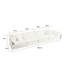 4 places en tissu chenille blanc - structure en bois massif pour canapé relax