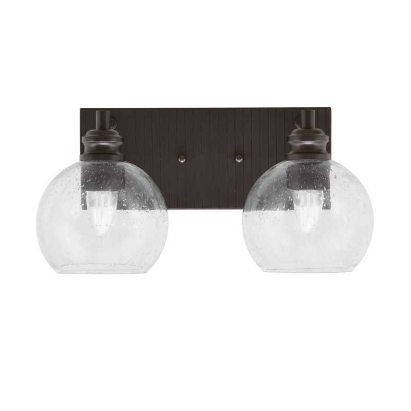 Éclairage pour meuble-lavabo à 2 lumières Aslin, Espresso, Transparent