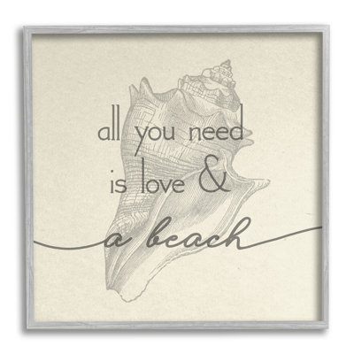 "Love & Beach", typographie, phrase, coquillage, cadre photo, art textuel sur panneau de fibres à densité moyenne
