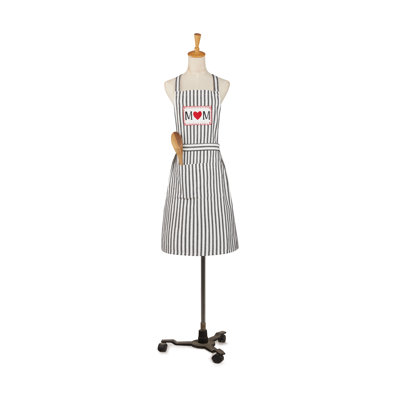 Mom Heart Embroidered Kitchen Apron
