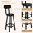 Space-Saving 39" Bar Table Set for 2 with PU Leather Stools - White Marble MDF Counter Height Dining Set