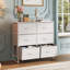  Commode à 6 tiroirs pour la chambre à coucher Ojaswi, commode blanche moderne avec commode en bois avec cadre en métal robuste pour garde-robe -682423627