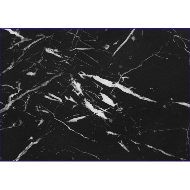Bureaux, 42 po Bureau d'ordinateur contemporain avec tiroirs de rangement Tablette ouverte, stratifié d'aspect marbre noir, base en métal noir, configuration gauche / droite | Noir | Panneau de particules