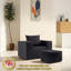 Canapé avec repose-pieds Corduroy-1133952947