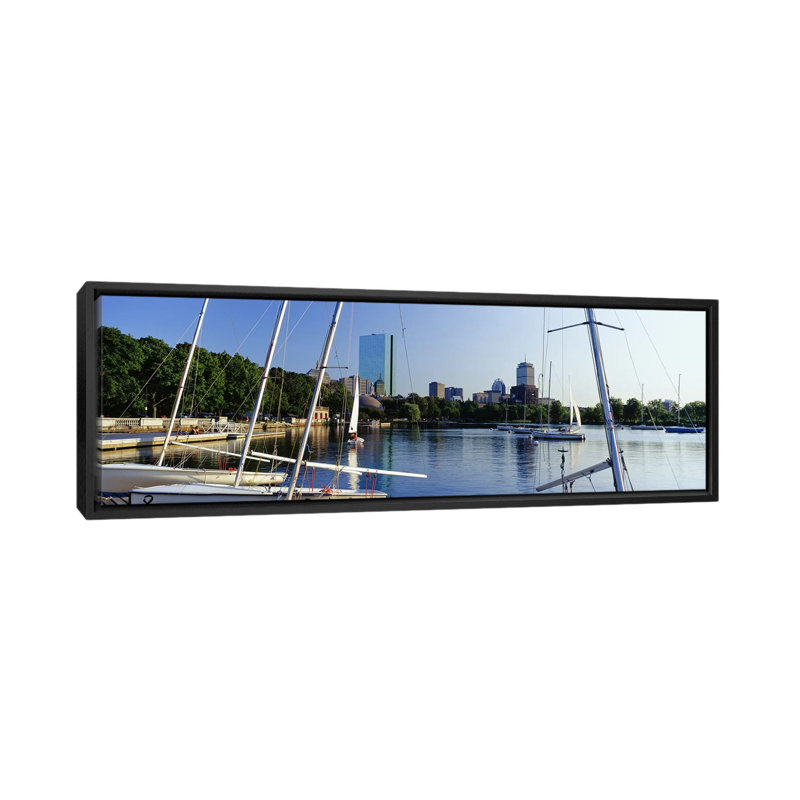 « charles river, boston, massachusetts », reproduction de photo sur toile, H 12 po x l 36 po x P 1,5 po