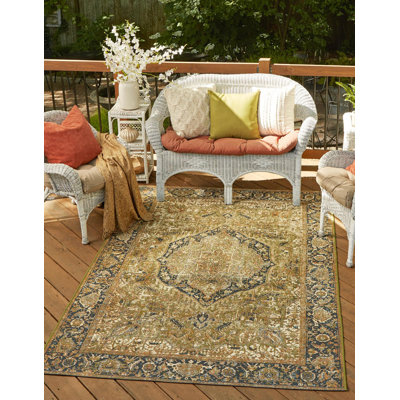 Green_Unique Loom Nosara Outdoor Traditional Rug