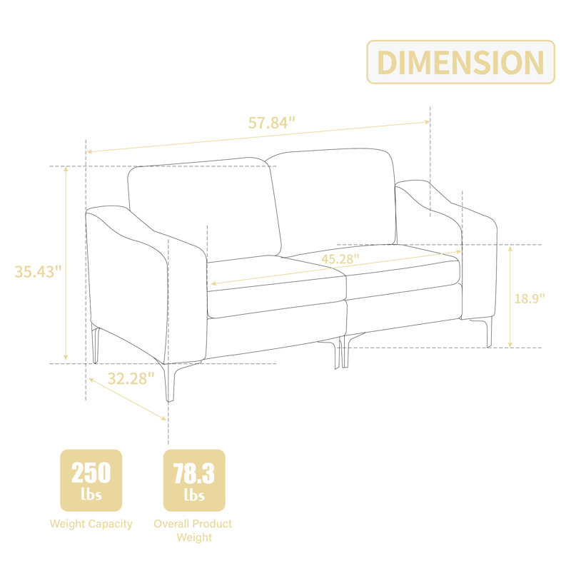 Corduroy Two - Seater Gray Modular Sectional , Soft And Relaxing Seating Area, Simple Installation, Frame, Cushioned In Gray, Comfortable, Easy To Assemble With Installation Hardware Tools, Frame