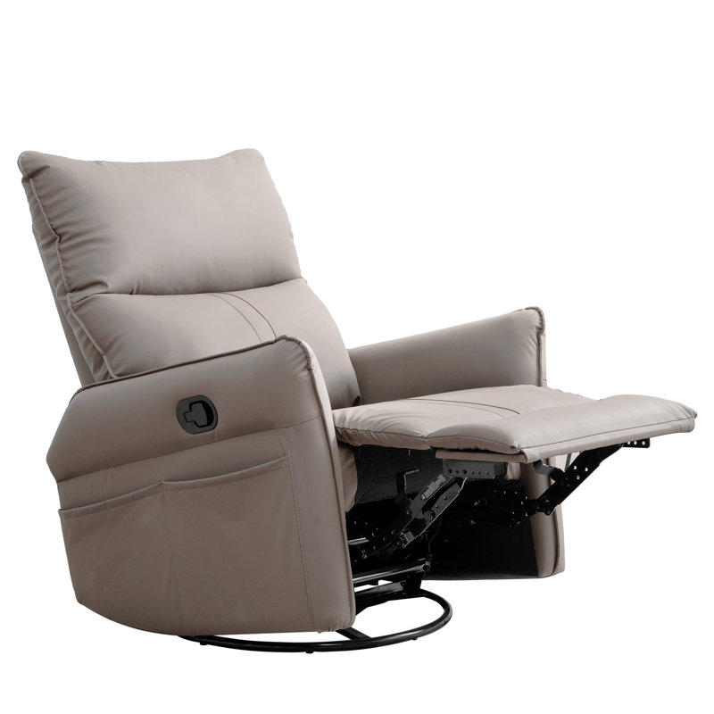 Tyvan Faux Leather Recliner, Brown, Manual