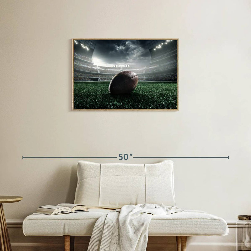 Football sur terrain, 31 po x 21 po, Cadre flottant en bois naturel