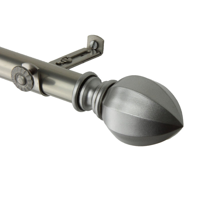 Tringle à rideaux simple en métal Garnet, Nickel satiné, H 0,81 po x l 48 po x P 2,88 po