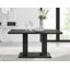 Edzard Double Pedestal High Gloss Dining Table Set with 6 Modern Faux Leather Dining Chairs-141399587