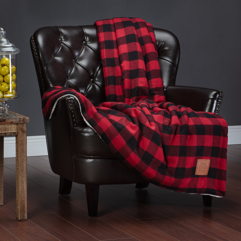 Sherpa Plaid Throw Blanket