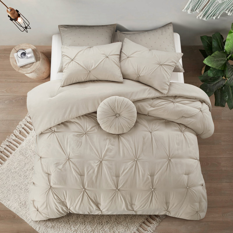 Ensemble d'édredon , Édredon très grand californien + 6 pièces suppl, Beige