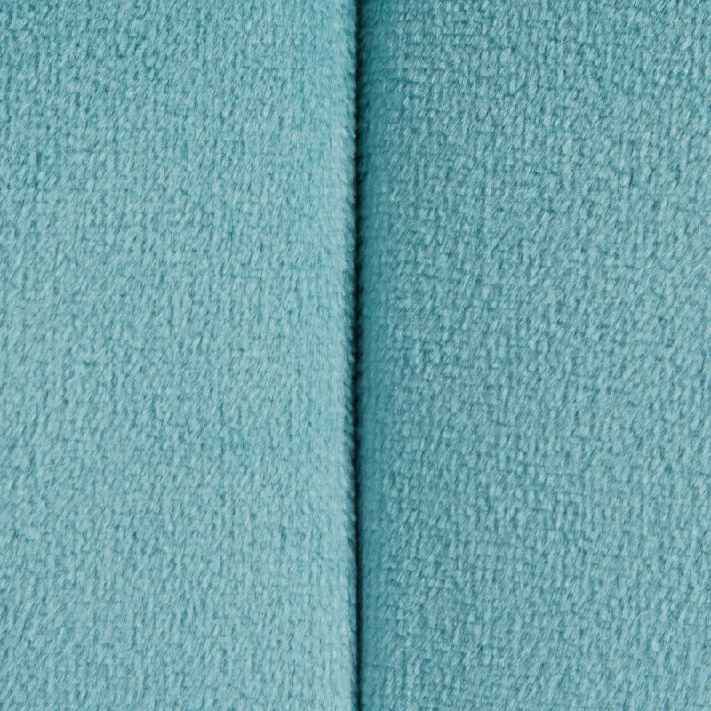 Round 24" Ottoman In Ice Blue Velvet, Blue