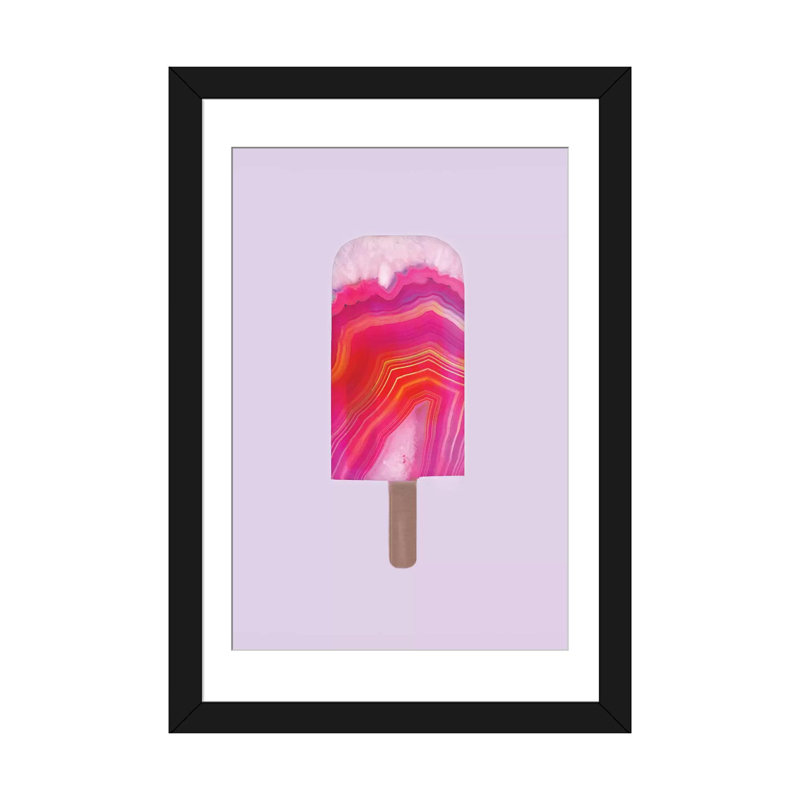 « agate popsicle », impression sur toile tendue, Papier d'art encadré noir, Blanc, H 32 po x l 24 po x P 1 po
