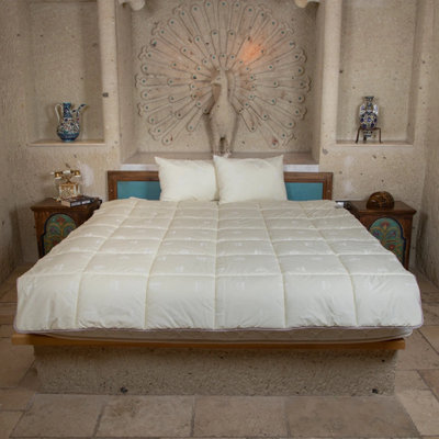 Luxury Merino Wool Comforter – 100% Natural Wool Filled All Season Bed Quilt With Breathable Washable Cotton Cover
