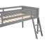 Lit simple mezzanine bas en bois gris. Et résistant. Pas de sommier tapissier. Fabrication facile et facile à assembler. Ressort requis. Rails de sécurité. Assemblage simple. L 79,5 po x H 44,5 po Produit 68,5 lb-2046584048-2046584051