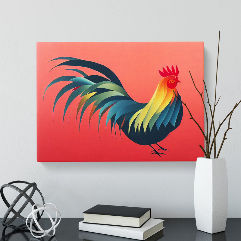 Magnetic Rooster - Wrapped Canvas, 50cm H x 76cm W x 3cm D
