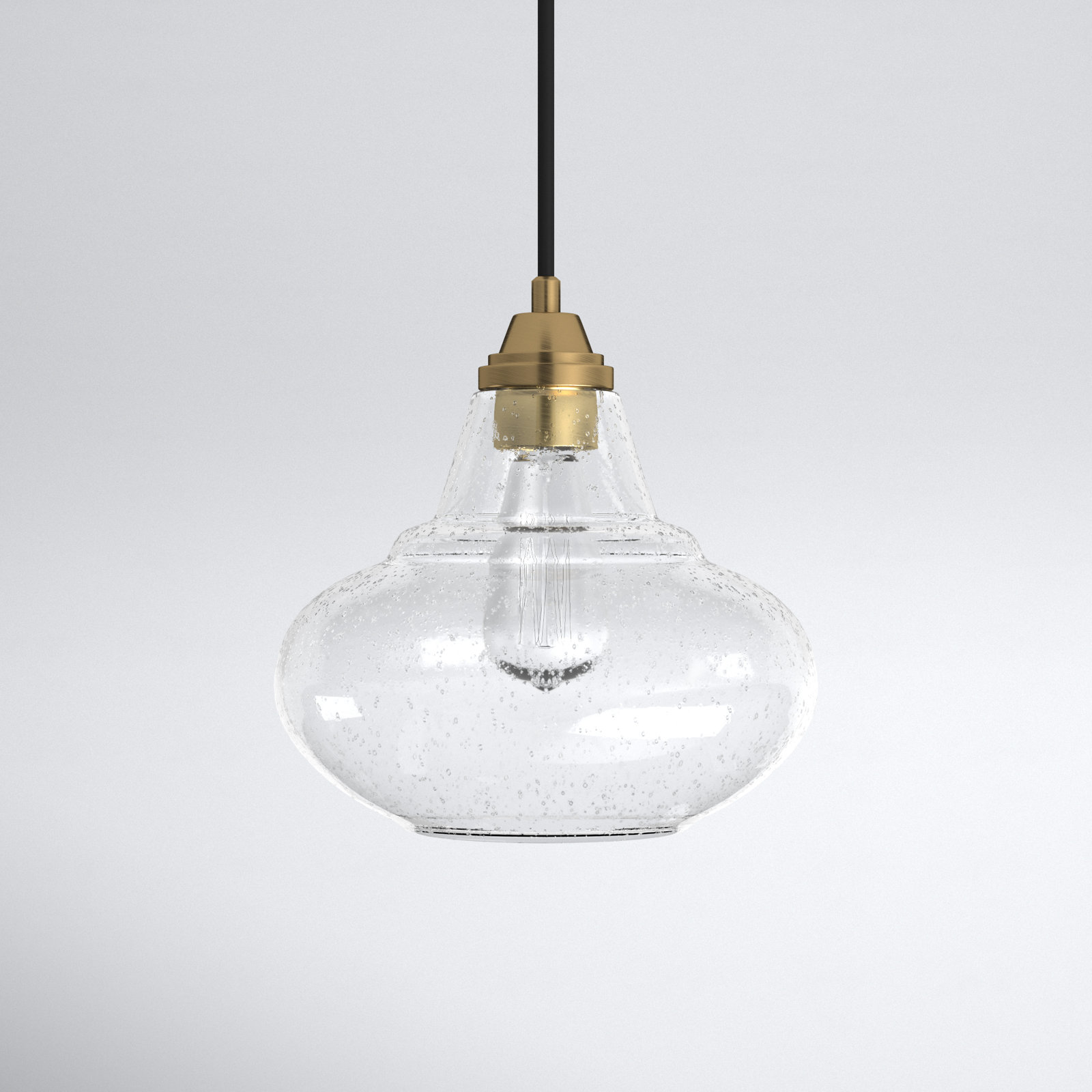 Roderick Dimmable Single Light Pendant, Brass