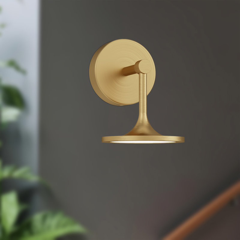 Daveney LED Armed Sconce, Brushed Gold
