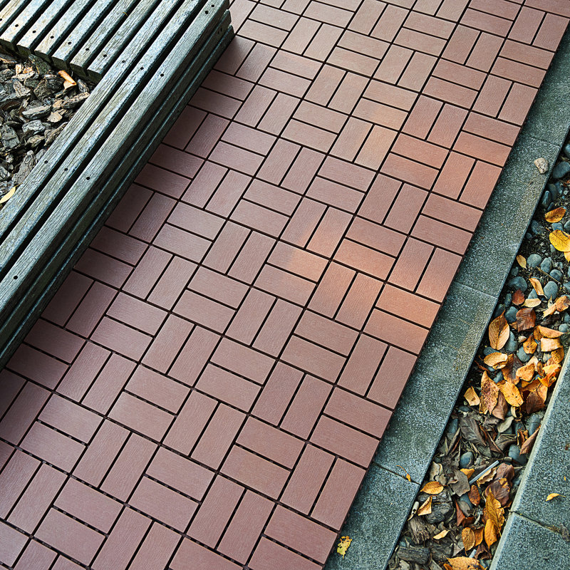 Plastic Interlocking Deck Tiles, Brown