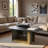 Set Of 2 Light Luxury Coffee Table With Spacious Top And Golden Frame-1700849036