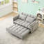 Canapé-lit compact en velours gris moderne, canapé-lit convertible 3-en-1 avec coussins et poches, idéal pour les petits espaces-362791306
