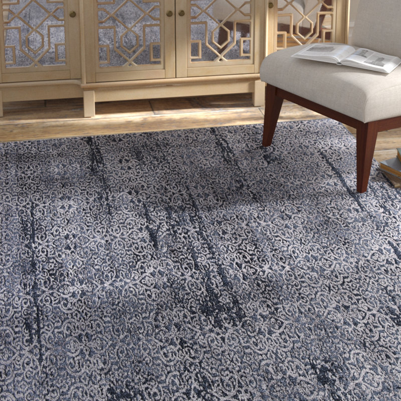 Brinkerhoff Damask Indoor Rug, Rectangle 5'3" x 7'7"