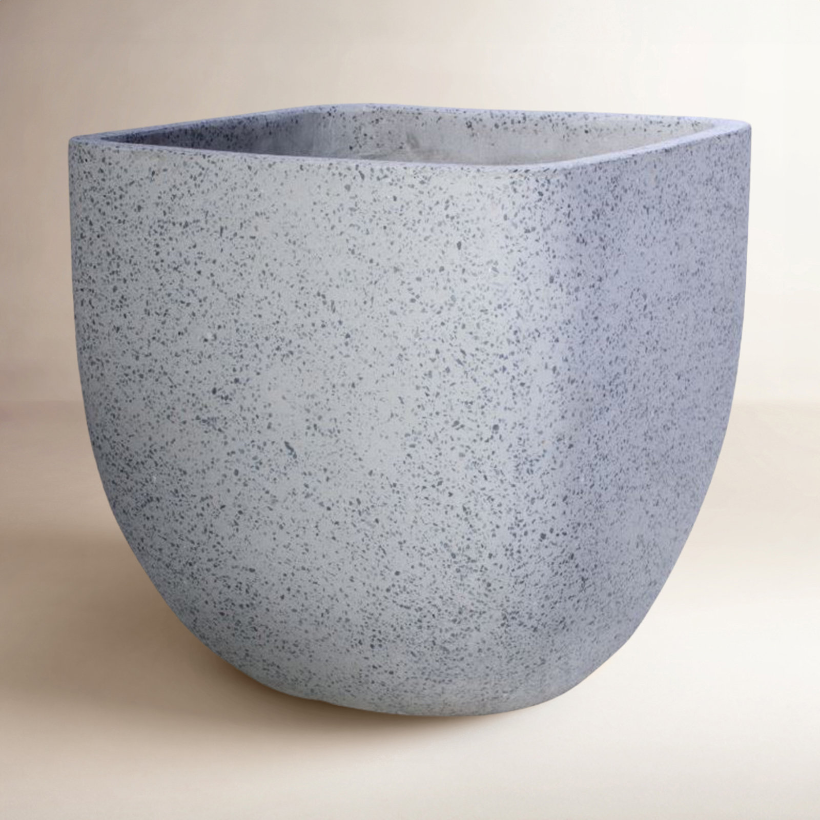 Pot Planter, Gray, 8" H x 8.5" W x 8.5" D