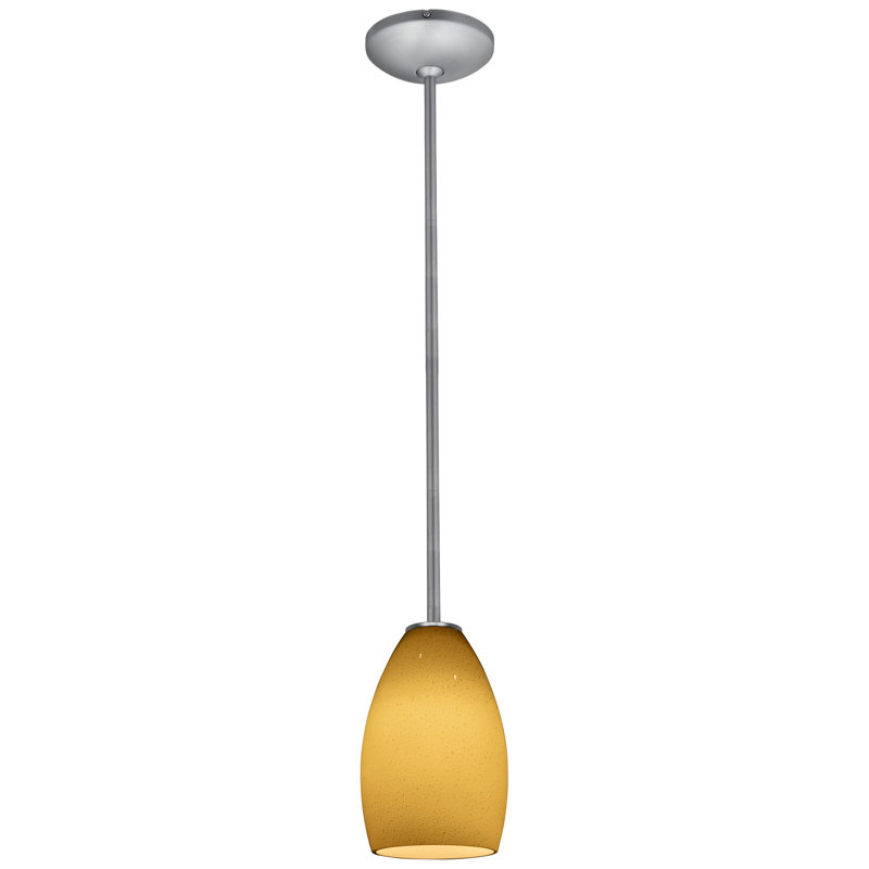 Luminaire suspendu à 1 lumière Carballo, Maya, Acier brossé