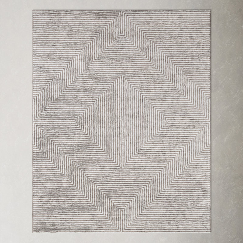 Balos Hand Tufted Viscose Geometric Indoor Rug, Rectangle 10' x 14'