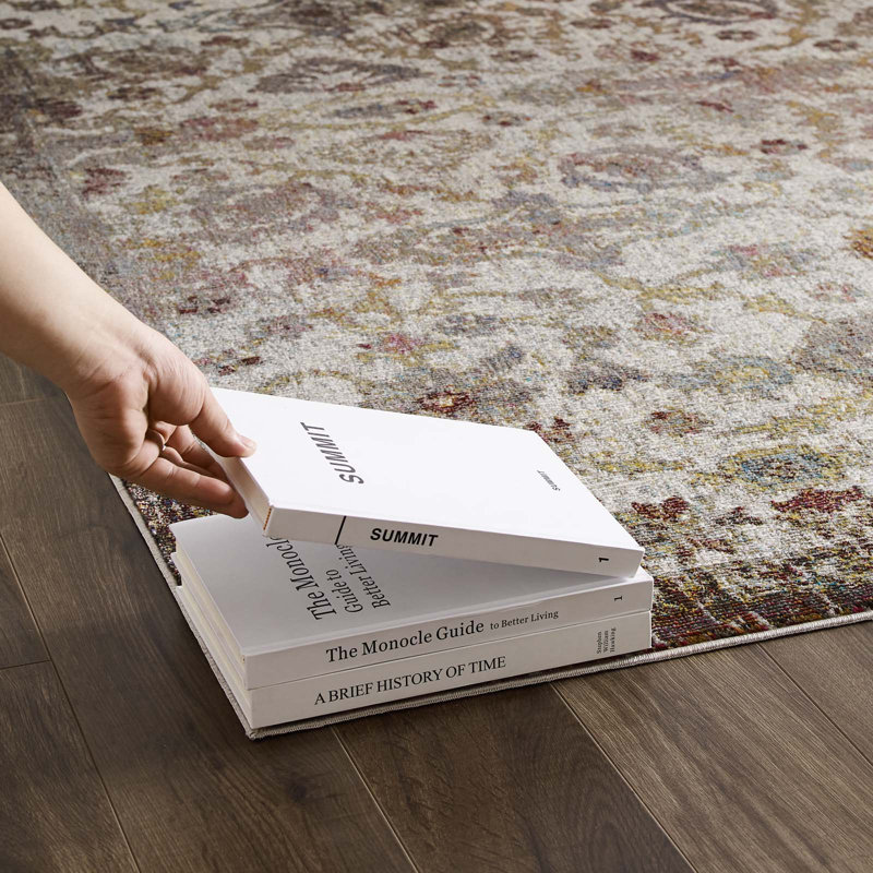 Multicolor Floral Synthetic 4' x 6' Easy Care Area Rug
