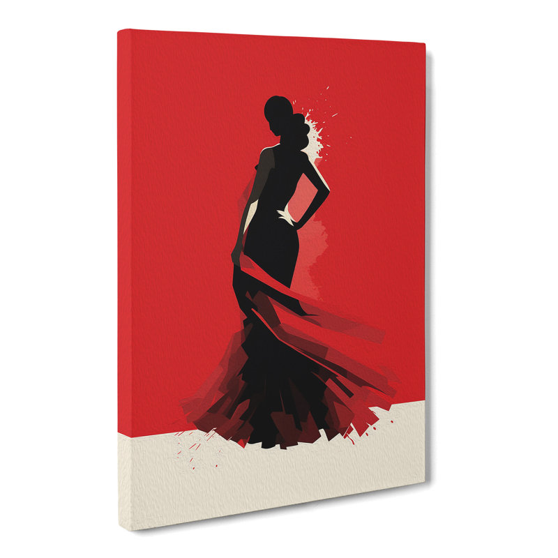 Flamenco Dancer Minimalism - Wrapped Canvas, 50cm H x 35cm W x 3cm D