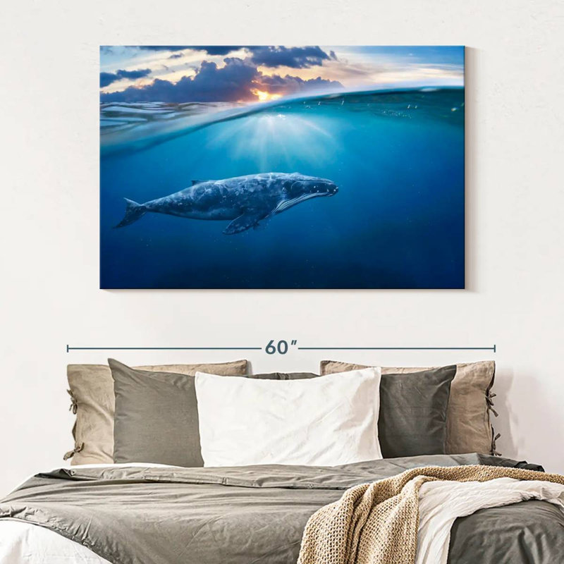 Brampt Blue Ocean Whale, 34" H x 51" W