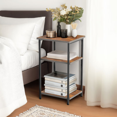22.8" Tall End Table, Side Table, Wooden Nightstand for Living Room, Bedroom, Office, or Bathroom