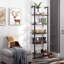 Juno  184.5cm H x 60cm W Steel Ladder Bookcase