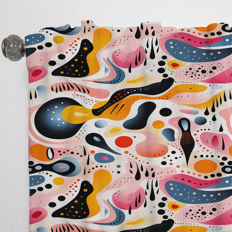 Rideau obscurcissant à motif géométrique pastel Mid Century I - 1 panneaux, L 52 po x L 63 po