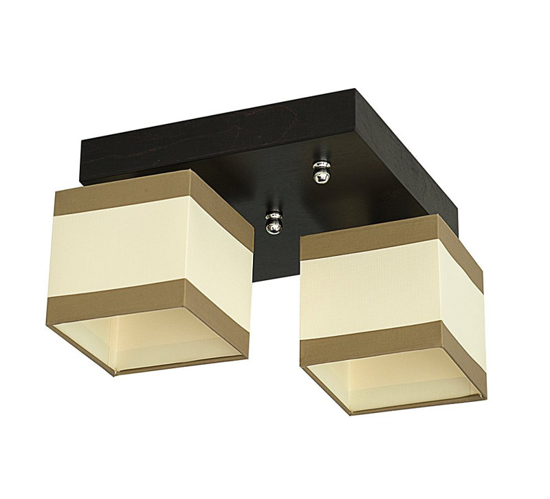 Partee Semi Flush Mount, Light brown, Cream and brown