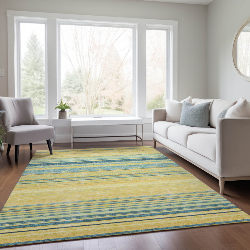Chayden Washable Striped Indoor / Outdoor Rug, Rectangle 5' x 7'6"