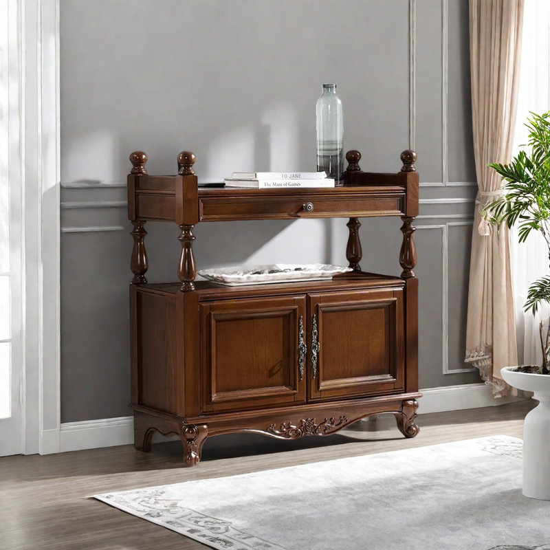 Une belle bibliothèque bien conçue, (2 Shelves) 31.4"H x 27.5"W x 14.9"D, Marron foncé